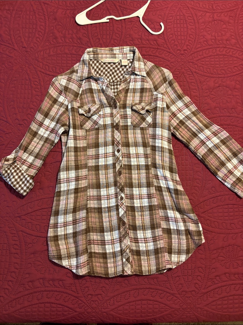 Derek Heart Brown Plaid Button-Up Shirt